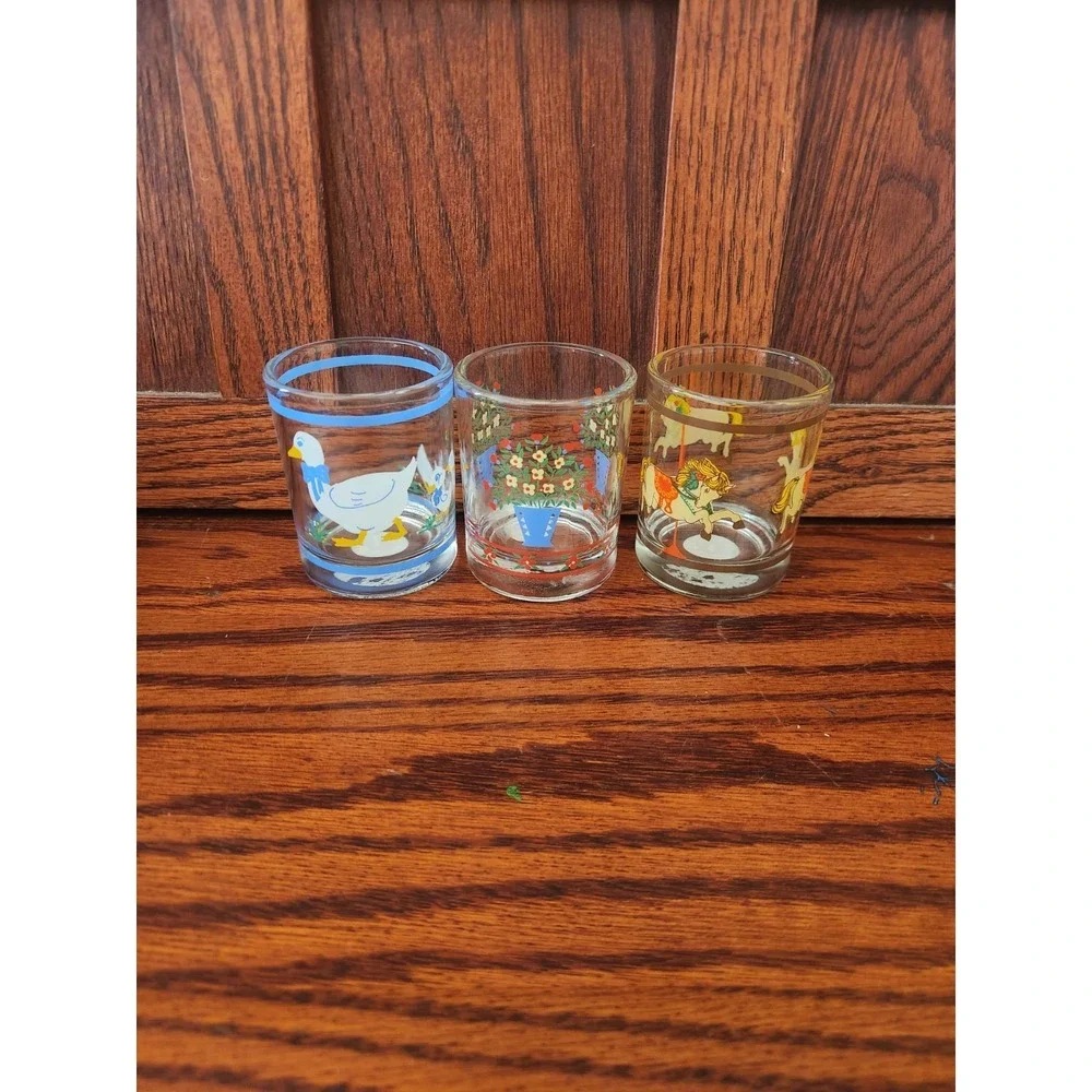 Lot Of Three Vintage Pokee Votive Candle Holders Goose Flowers‎ Carousel Horse